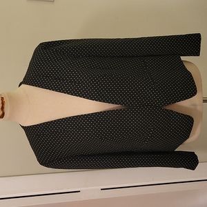 Ann Taylor Loft Black & Tan Polka Dots Jacket